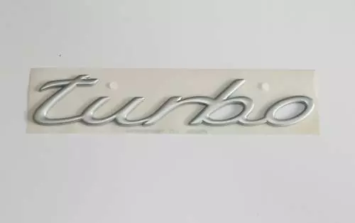 Original Porsche 993 955 957 Cayenne " TURBO " Schriftzug Silber NEU