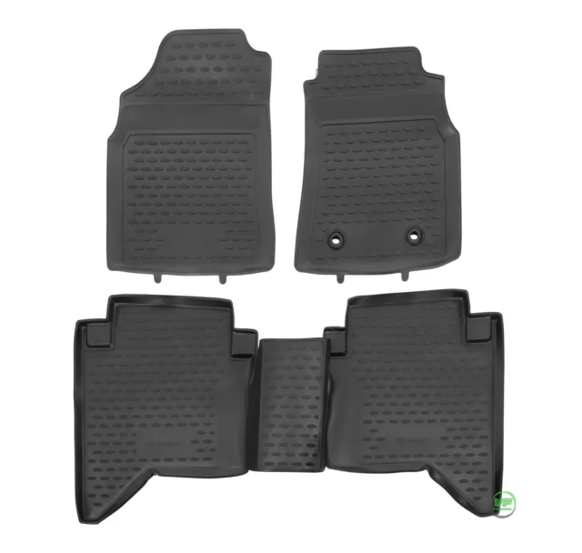 Allweather Rubber Set 3D Tailored Car Mats for Toyota Hilux Double C 2005-2015 2