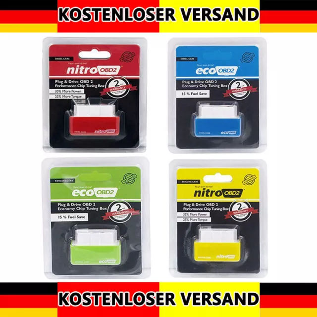 EcoOBD2 NitroOBD2 Chiptuning Box Plug/Drive Chiptuning für Benzinautos Diesel DE