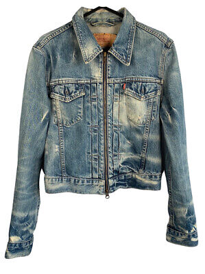 Levi’s Vintage Blue Distressed Full Zip Denim Jacket Girls Size Small