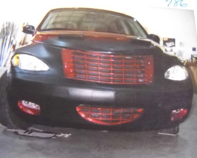 LeBra Front End Mask / Bra For Chrysler Sebring 2-Door (2003-2005) - Black Leather Grain Vinyl