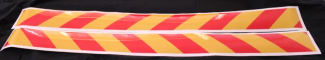 Yellow/Red Class 2 Reflective Tape 75mm x 1.15m Pair (Left & Right Direction)