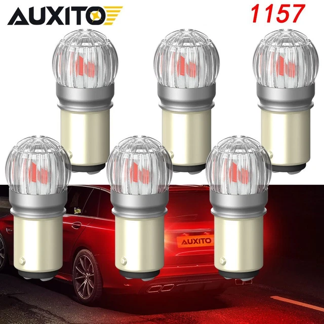 6pcs AUXITO 1157 LED No Flash Brake Tail Stop Light Parking Bulbs Super RED EAC