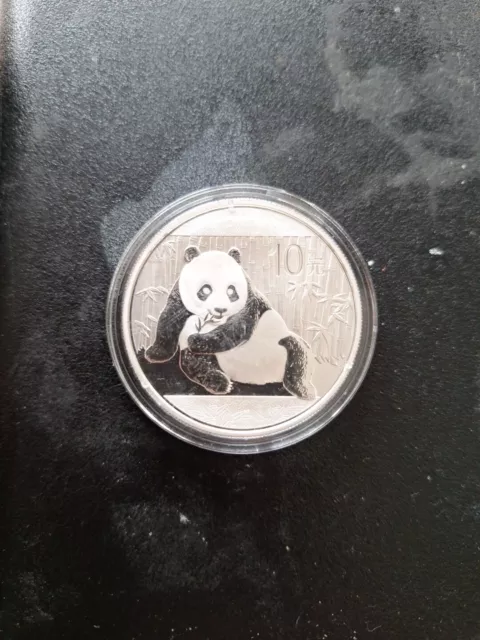 2015 China Silver Panda 10 Yuan 1 Ounce 1Oz .999 Fine Silver Coin