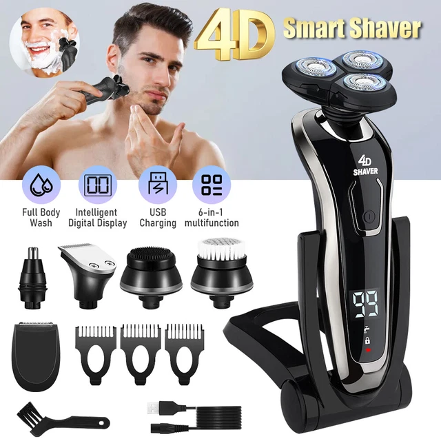 CORDLESS ELECTRIC SHAVER Men Razor Wet Dry 3 Head Rotary Shaver ...