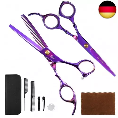 Friseurschere Set, Professionelle Haarschneideschere Effilierschere 6,7 Zoll