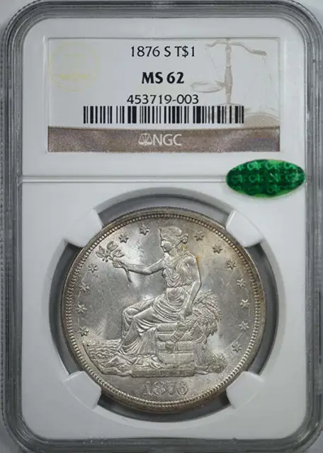 1876-S Trade Dollar T$1 NGC MS62 CAC