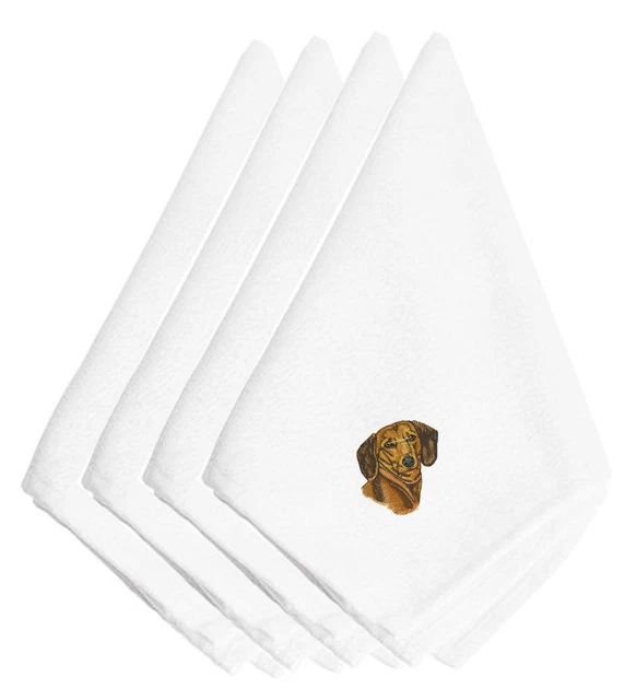 Dachshund Embroidered Napkins Set of 4 EMBT2400NPKE-S