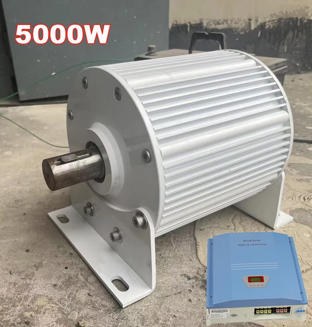 Alternador generador de imán permanente 5000W 333rpm y controlador de carga fuera de la red