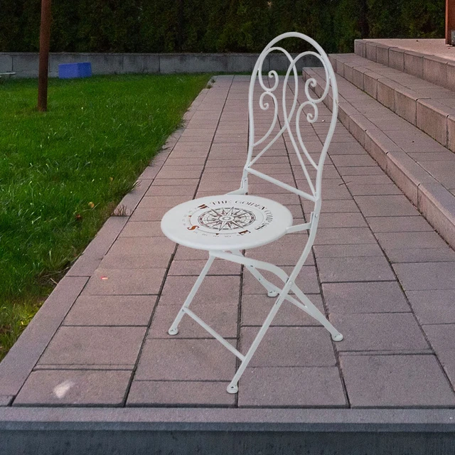 Mosaikstuhl 2er Set Gartenmöbel Mosaik Metall Klappbar Garten Balkon Bistrostuhl