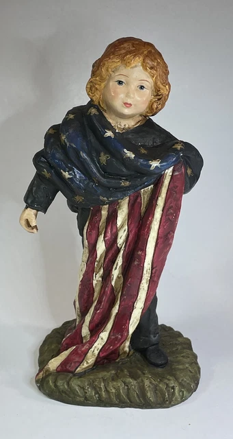 Ragon House Patriotic Boy Holding Flag 10 inches Tall Vintage Style Rare 4th of Ragon House Patriotic Boy Holding Flag 10 inches Tall Vintage Style Rare 4th of