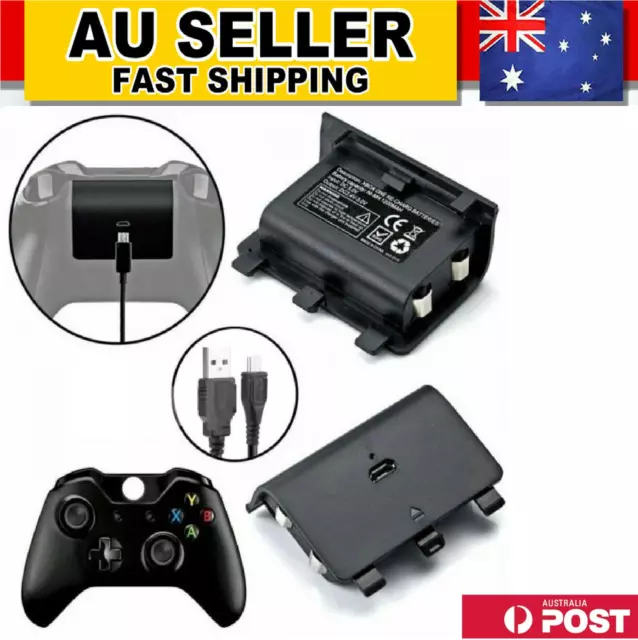 2400mAh Rechargeable Battery Pack USB Cable For XBOX ONE Controller Wireless AUS