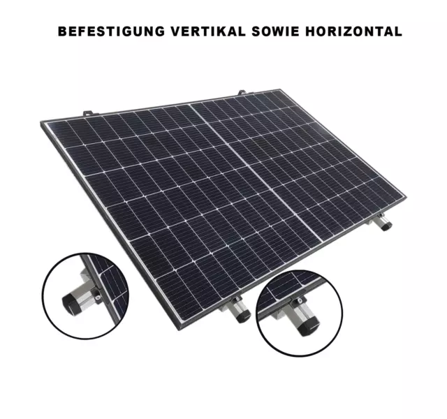 Sujeción para Panel Solar Cubierta Plana Universal Soporte Montaje Elevado Set 2