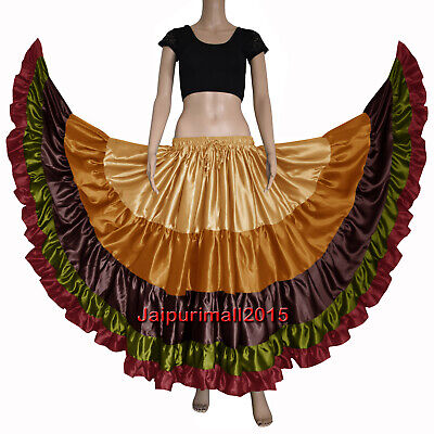 Avoria Casual Raso Danza Del Ventre Mezzo Cerchio Gonna Nero Allegra Taglie Forti S57-2 