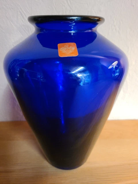 POSCHINGER GLAS VASE kobaltblau Glas mundgeblasen Größe 20 cm EUR 39,00