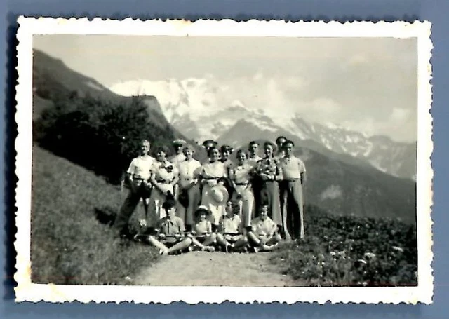 France, Sur la Route du Champel, au fond le Miage  Vintage silver print. Mr. Sal