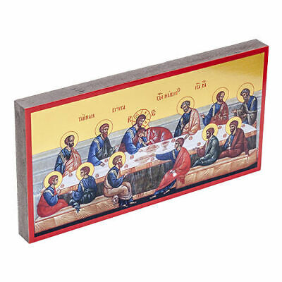 Wooden Byzantine Orthodox Icon The Last Supper Paintings Canvas Jerusalem 9"x5"