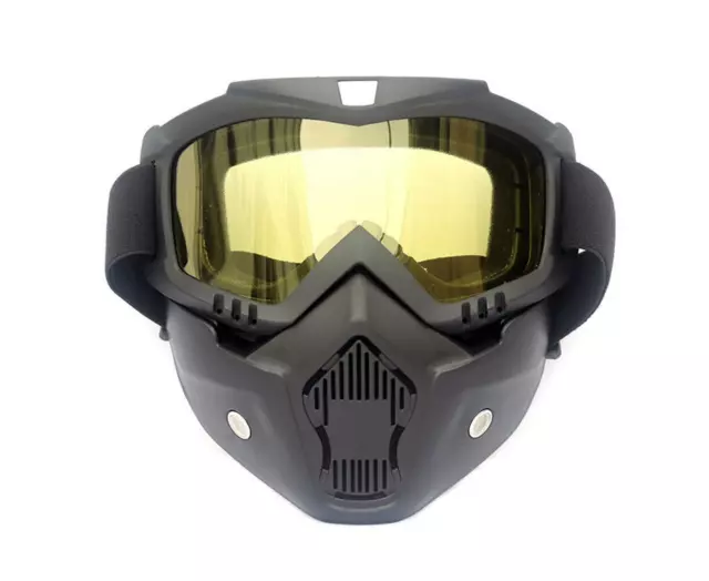 PAINTBALL AIRSOFT MASK Motorcycle Goggle Tactical Detachable Face Mask ...