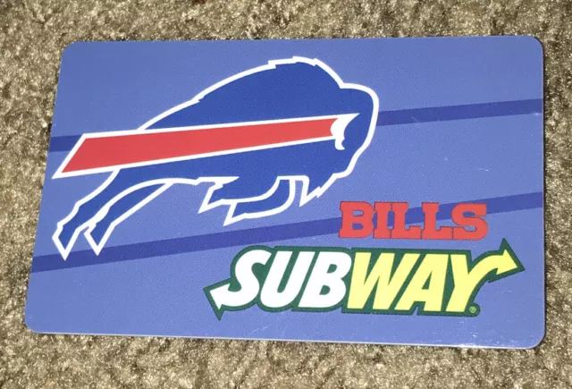 Subway Buffalo Bills Gift Card Nfl No Value 2015 Collectible Us New