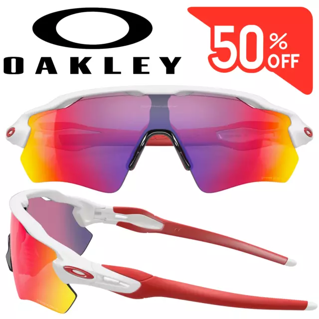 ✅ Occhiali da sole OAKLEY Radar EV Path Professionali Corsa rosso e bianco