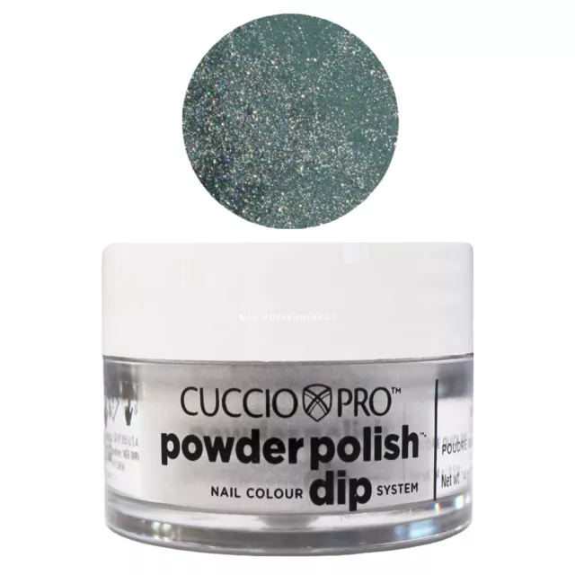 Cuccio Pro Powder Polish - Nail Dip System - Green Glitter Blue Undertones 14g