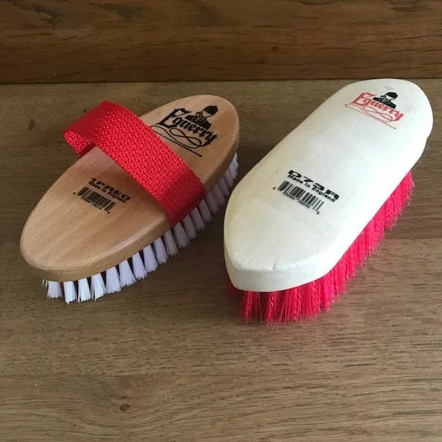 Body Brush and Dandy Brush Set, Equerry, RED, FREE UK POSTAGE