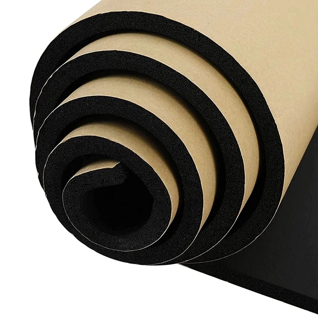 3/4''T X 12''W 59''L DIY Neoprene Sponge Foam Rubber Sheet Roll w/ Self-Adhesive