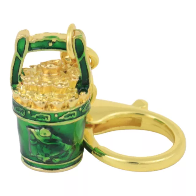 2024 Feng Shui Buckets of Gold & Good Fortune Amulet Keychain - Green