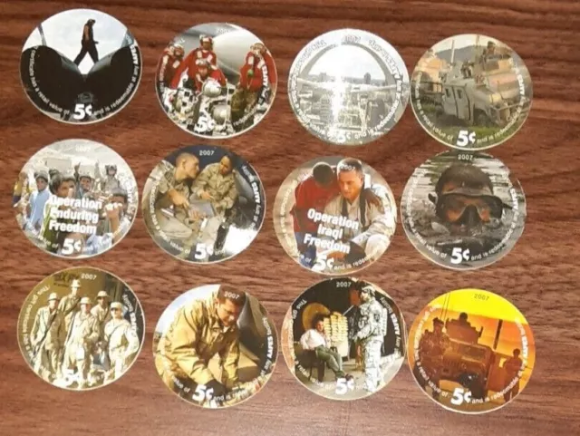 10th Print 5 Cents Set of AAFES  Pogs  in  About Uncirculated  condtion