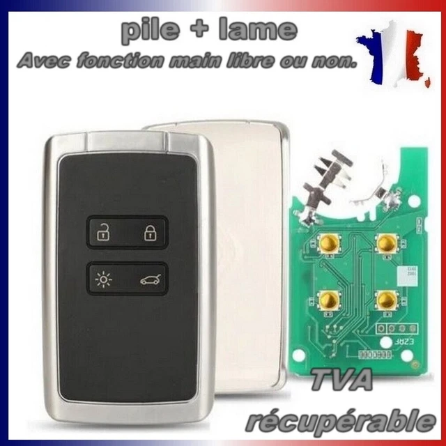 Coque De Clé Renault Kadjar, Megane 4, Clio 5 - Compatible Smartkey 4 Boutons - Sans Électronique - Remplacement Facile