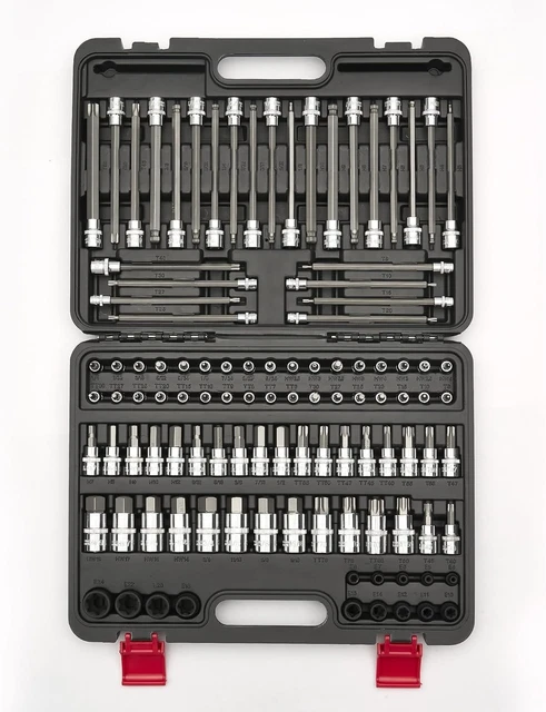 107-PIECE MASTER TORX & Allen Bit Socket Set, 1/4", 3/8", 1/2" Drive ...