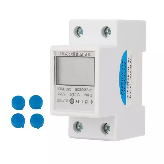 Electrique Compteur Monophasé Mètre kWh Compteur d'énergie 220V 5(80)A 2P♠