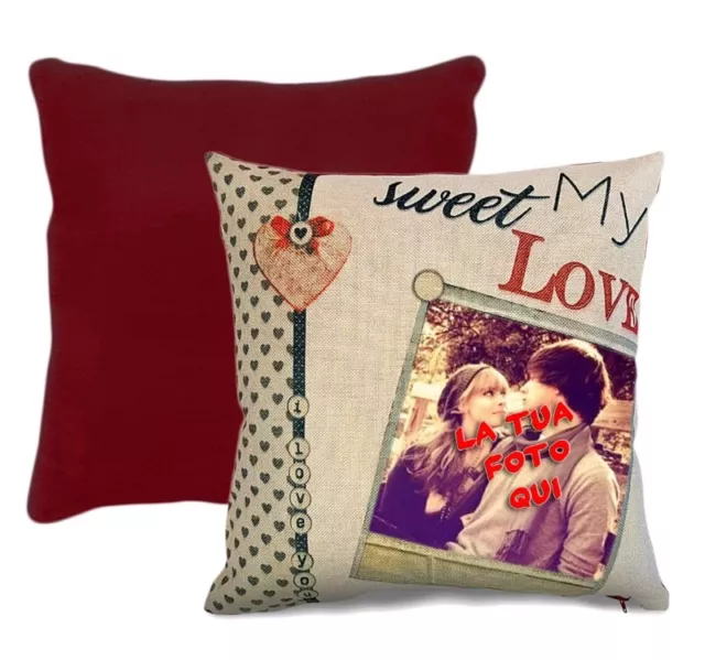 Cuscino Juta Stampa Personalizzata Personalizzato Foto San Valentino Sweet Love