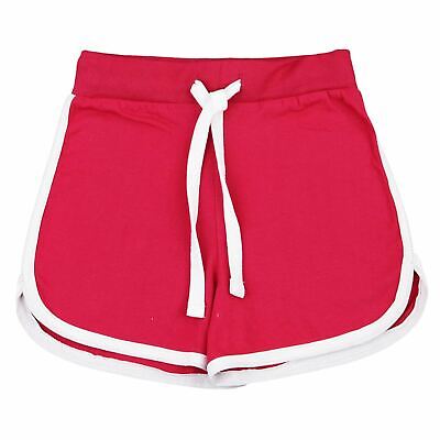 Kids Girls Shorts 100% Cotton Dance Gym Sports Pink Summer Hot Short Pant 5-13Yr