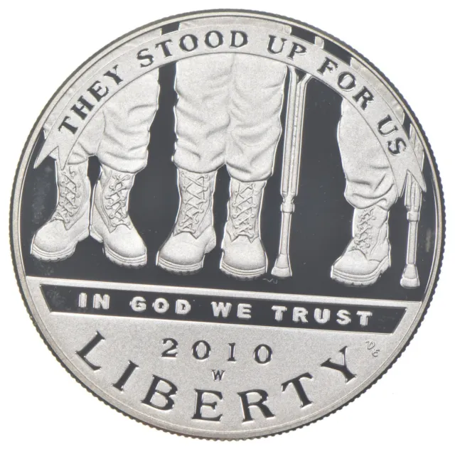 2010-W Proof Disabled Veterans Commemorative Silver Dollar $1 *0122