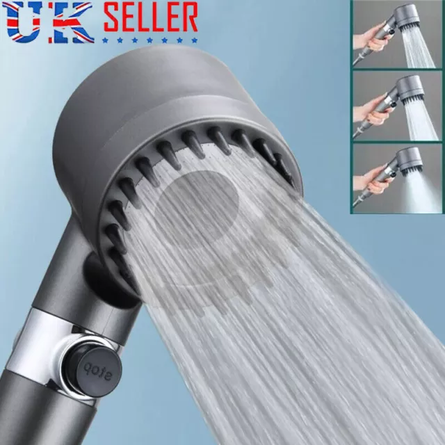 Massage Shower Head High Pressure 3 Modes Water Saving Body Scalp with Filter