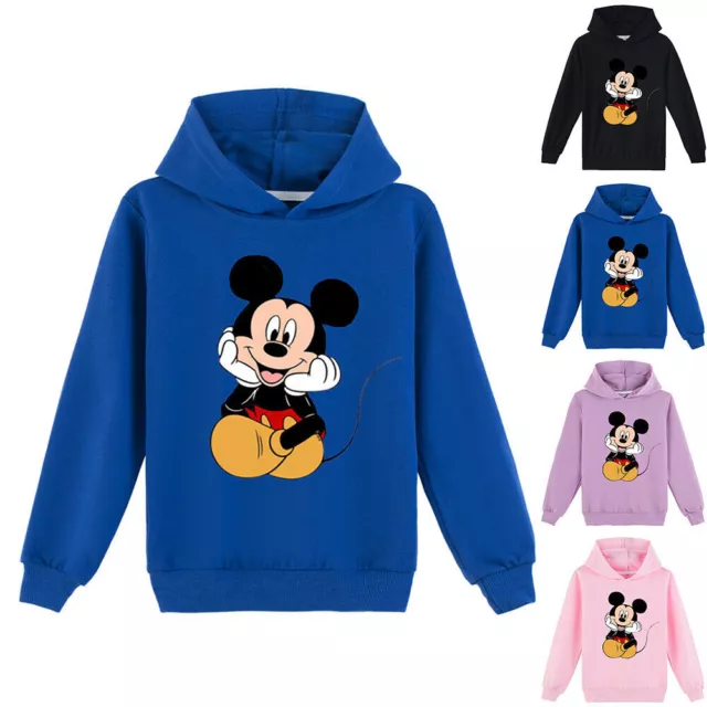 Kids Mickey Mouse Cartoon Hoodie Hoody Tops Sweashirt Boys Girls Pullover Gifts.