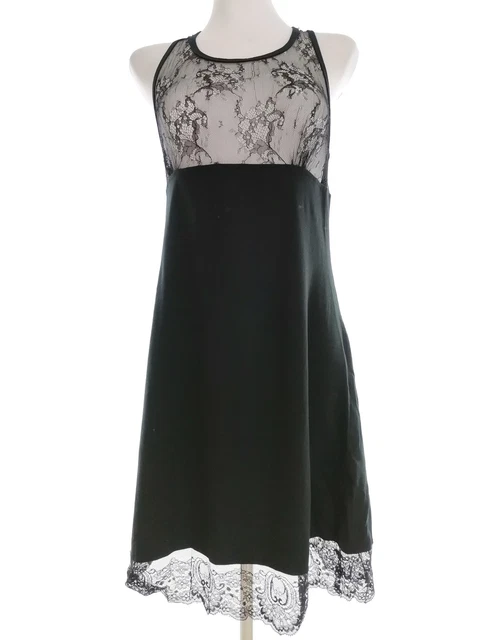 Twin set Simona Barbieri T. S Noir Robe A-Line Sans manches Dentelle Brodée Coto