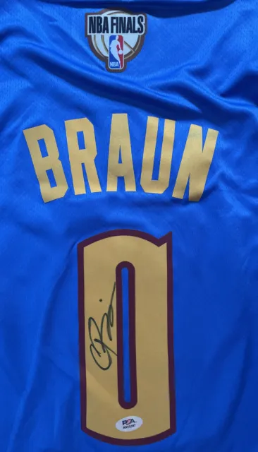 Christian Braun Signed Autographed Denver Nuggets Nike Finals Jersey PSA/DNA COA