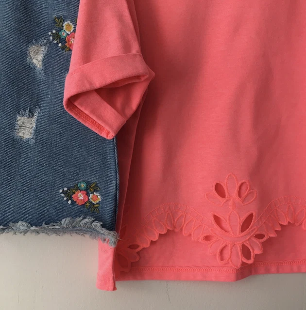 Gonna estiva in denim ragazza Matalan & neon capesante bella top 8 anni 5