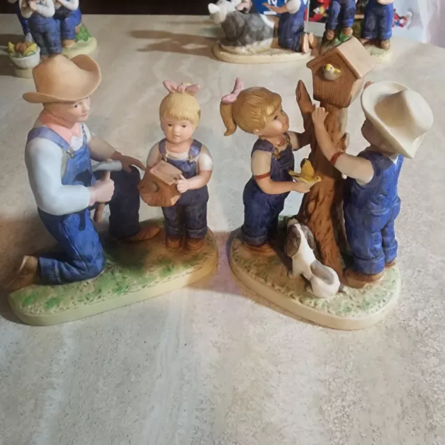 HOMCO Interior Denim Days #1515 "Debbie's Dad" #8888 Birdhouse DANNY 2 FIGURINE