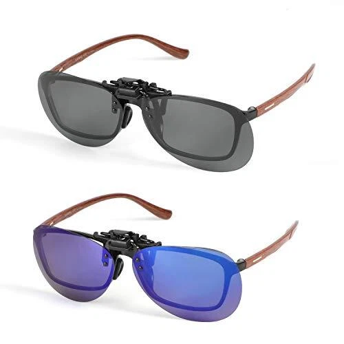 Hifot Lot de 2 lunettes de soleil à clipser, verres polarisés pour lunettes de v 2