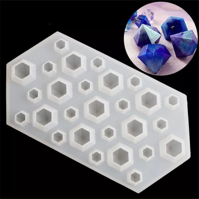 DIY Diamond Silicone Mould Jewelry Pendant Resin Casting Craft Making Molds_#km