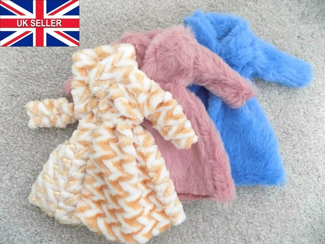 Barbie Sindy Princess 12'' Doll Fur Coat Dress Jacket Blue Pink Dolls Clothes UK
