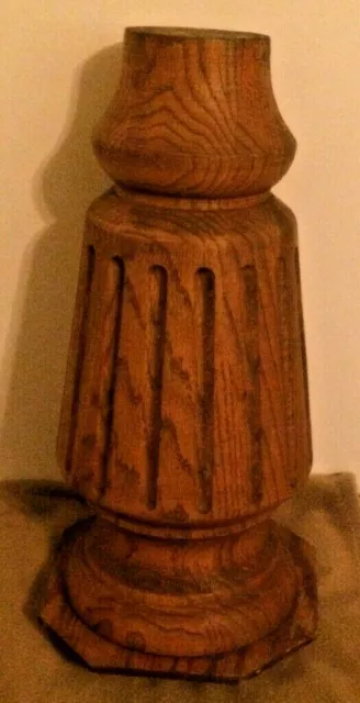 Antique Oak? Ornate Staircase Newel? 17" tall Victorian Primitive Salvage Rare