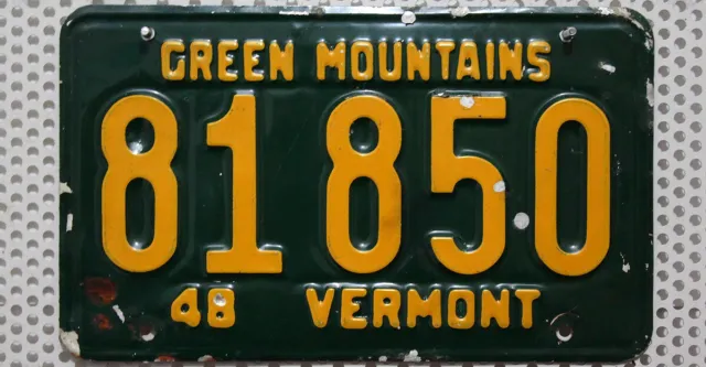 usa Vermont 1948 Kennzeichen Altes Oldtimer Nummernschild US License Plate 81850