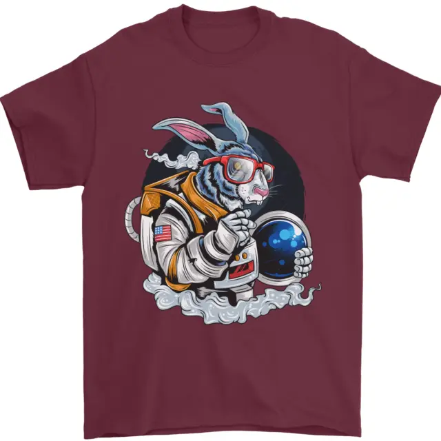T-shirt da uomo Space Bunny Funny Astronaut Space Rabbit cotone Gildan
