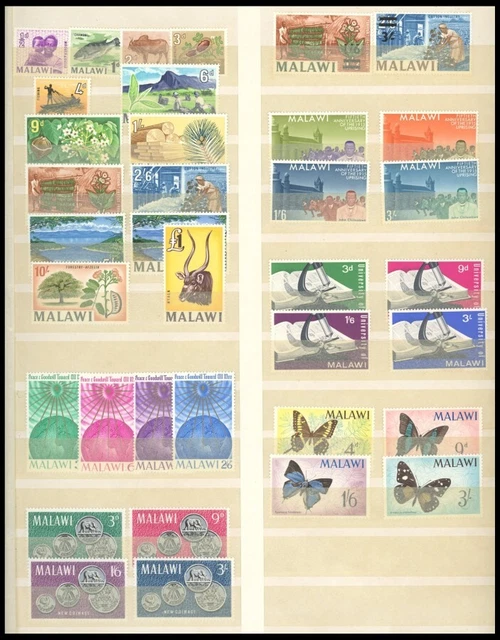 MALAWI 1964-75, postfrische Partie verschiedener Werte und Sätze, dabei u.a. Mi.