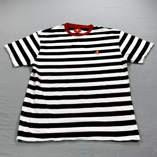 4Hunnid YG Camisa Adulto XL Negra Blanca a Rayas Camiseta Cadena Pandilla Hip Hop Ciudad Para Hombres