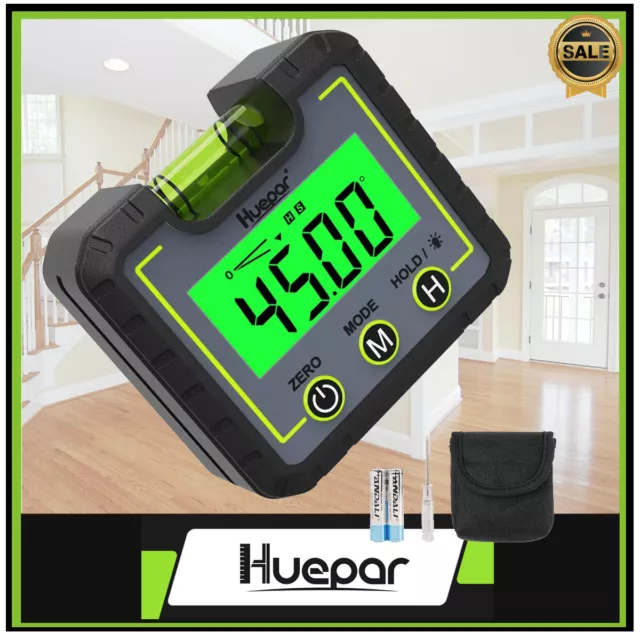 HUEPAR Magnetic Digital Level  Angle Finder Protractor Inclinometer Bevel Gauge